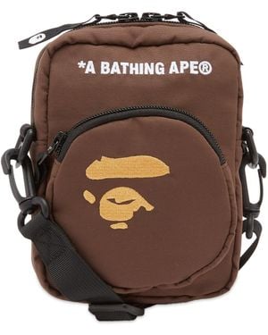 A Bathing Ape Head Mini Bag - Brown
