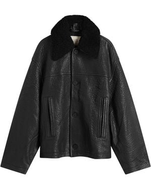 Studio Nicholson Shearling Collar Jacket - Black
