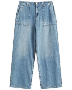 GOOD AMERICAN Lite Linen Denim Trousers - Blue