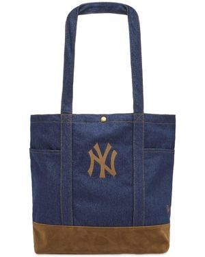 KTZ New York Yankees Suede Denim Tote Bag - Blue