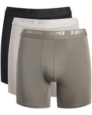 Skims Stretch 3 Pack Boxer Brief 5 Inch - Grey