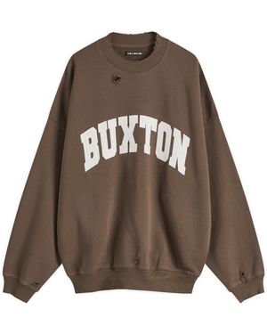 Cole Buxton Distressed Applique Sweatshirt - Brown