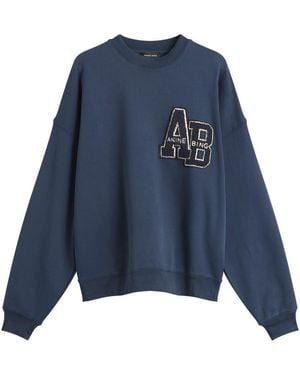 Anine Bing Miles Oversized Letterman Sweatshirt - Blue