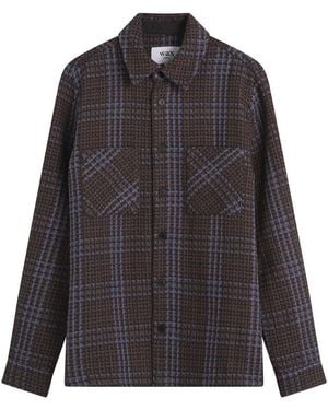 Wax London Whiting Skate Check Overshirt - Black