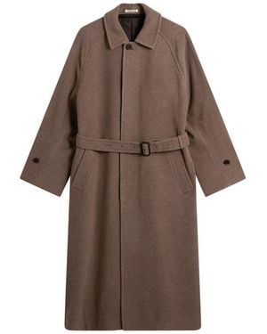 AURALEE Mosser Soutien Collar Coat - Brown