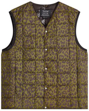 Taion V-Neck Down Vest - Green