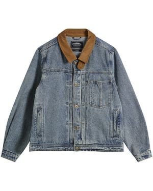 FRIZMWORKS Washed Denim Trucker Jacket - Blue