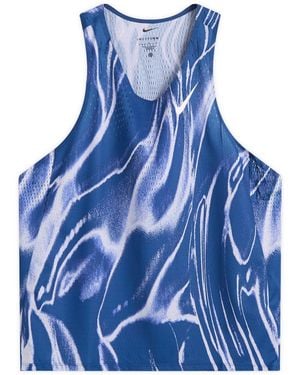 Nike Running Aeroswift Aop Singlet - Blue