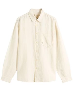 Folk Contrast Pocket Shirt - Natural