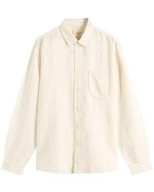 Folk Contrast Pocket Shirt - Natural