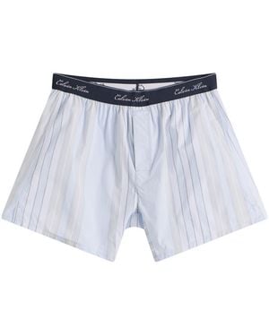 Calvin Klein Poplin Script Boxer Short - Blue