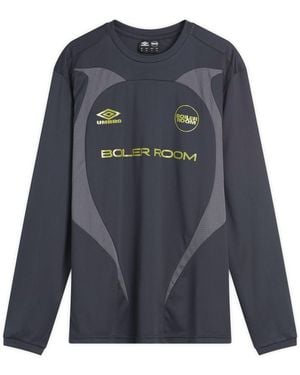 BOILER ROOM X Umbro Long Sleeve Football Shirt - Blue