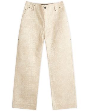 Jacquemus Croc Effect Denim Jeans - Natural