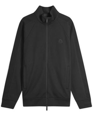 Moncler Cotton Fleece Zip Up Jacket - Black