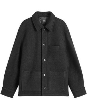 A.P.C. Emile Felted Wool Chore Jacket - Black