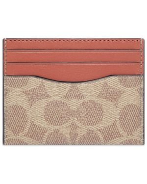 COACH Signature Card Holder - Brown