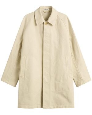 AURALEE Garment-Dyed Cotton Heavy Twill Short Coat - Natural