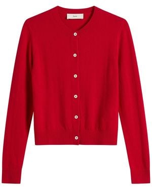 DUNST Essential Crewneck Knit Cardigan - Red