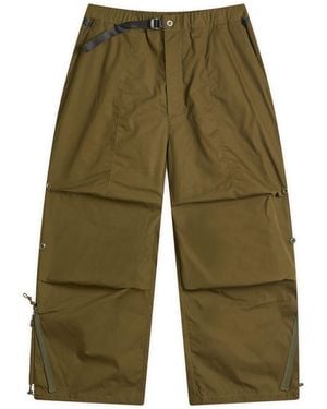 Poliquant Changing Length Wide Zip Up Tucked Trousers - Green