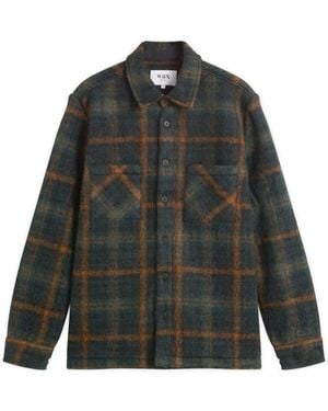 Wax London Whiting Drawn Check Overshirt - Green