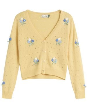 RIXO London Merinda Cardigan - Yellow