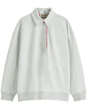Damson Madder Fifi Rugby Polo Top - White