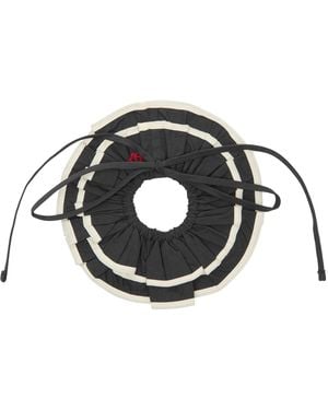 Damson Madder Piping Tie Scrunchie - Black