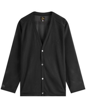 Needles Mesh V-Neck Cardigan - Black