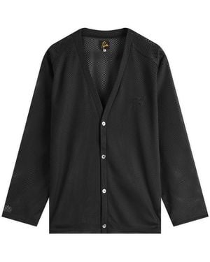 Needles Mesh V-Neck Cardigan - Black