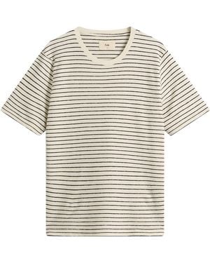 Folk Textured Stripe T-Shirt - Natural