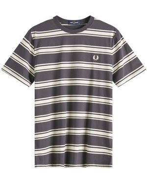 Fred Perry Fine Stripe T-Shirt - Grey