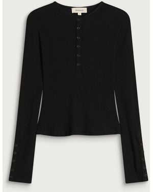 mfpen Long Sleeve Henley Top - Black