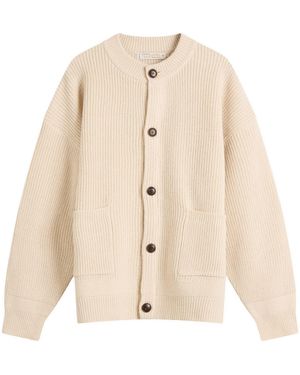 FRIZMWORKS Heavy Wool Round Cardigan - Natural