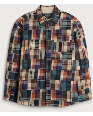 FRIZMWORKS Madras Patchwork Relaxed Shirt - Natural