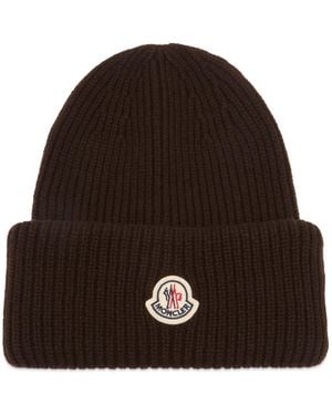 Moncler Wool Cashmere Beanie - Brown