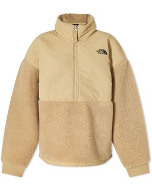 The North Face Platte High Pile Quarter Zip Fleece - Natural