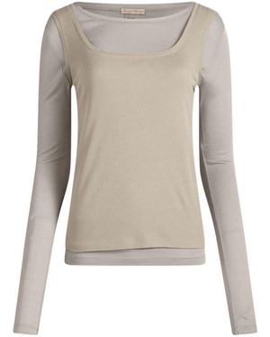 Fruity Booty Double Layer Long Sleeve Top - Gray