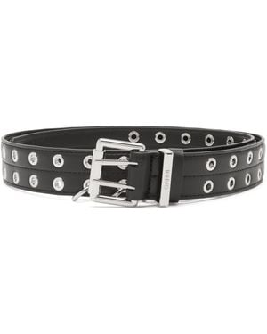 Ganni Double Eyelet Belt - Black