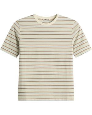 AURALEE Gradient Stripe T-Shirt - Natural