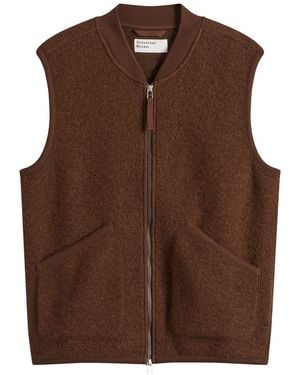 Universal Works Wool Fleece Zip Waistcoat - Brown