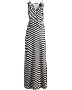 RIXO London Kimmy Check Midi Dress - Gray