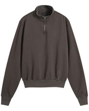 Les Tien Heavyweight Banded Yacht Half Zip - Black