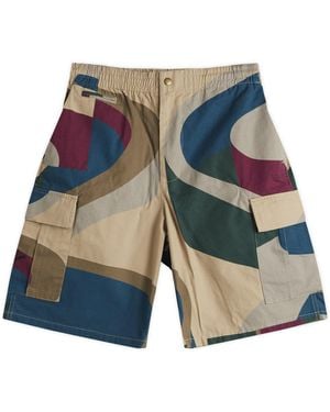 by Parra The Wall Camo Shorts - Blue