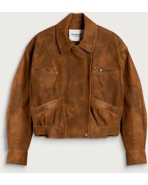 Isabel Marant Étoile Belma Faux Suede Jacket - Brown