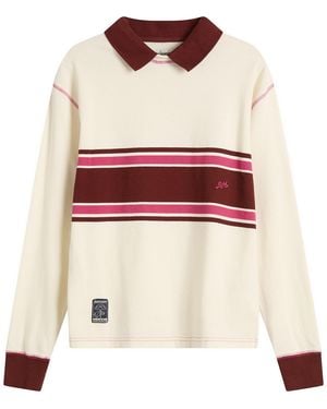 Damson Madder Olina Placement Stripe Rugby Shirt - White