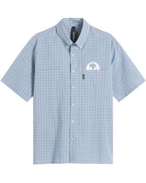 No Problemo Alien-O Print Check Shirt - Blue