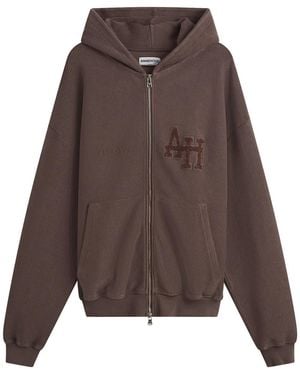 Annie Hood Inside Out University Zip Hoodie - Brown