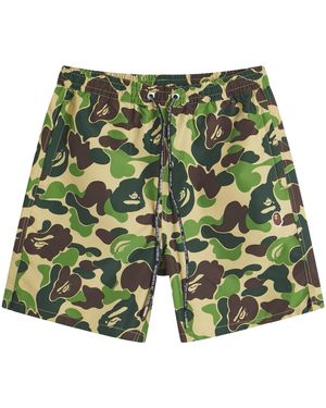 A Bathing Ape Abc Camo One Point Relaxed Fit Water Shorts - Green