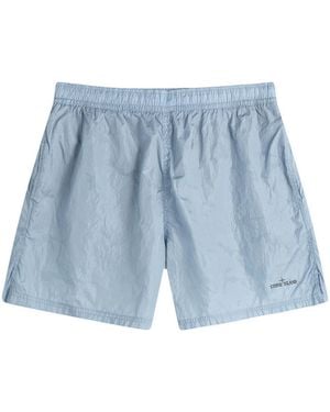 Stone Island Water Reactive Faded Camo Swim Shorts - Blue