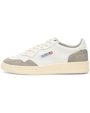 Autry Medalist Low Leather Suede Sneakers - White